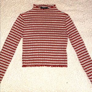 Pacsun Turtleneck Strip Crop Top